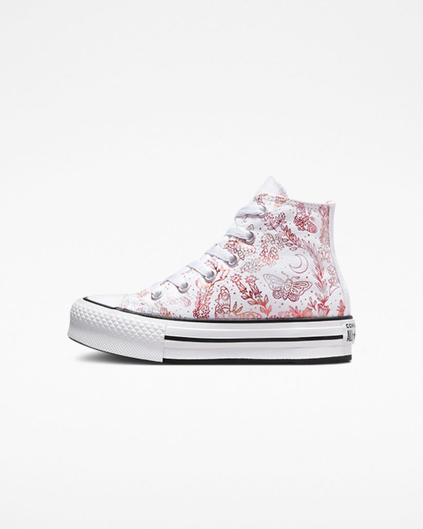 Zapatos Plataforma Converse Chuck Taylor All Star EVA Lift Butterfly Shine Altas Niña Blancas Rosas Negras | PE W82P47